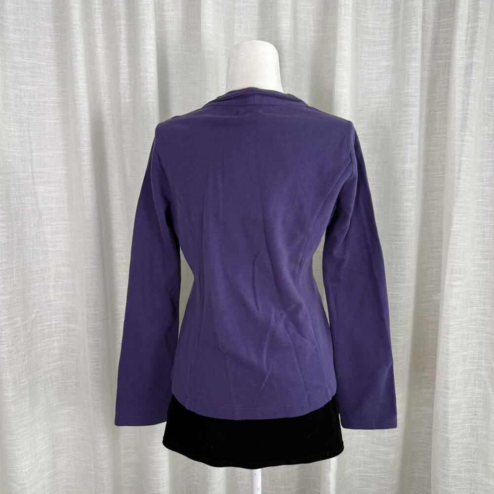 Caslon Knit Blazer Jacket Womens Medium Purple Cotton One Button Casual - Picture 5 of 10